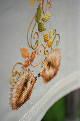 Embroidery Kit Table Runner ~ Hedgehogs & Autumn Leaves