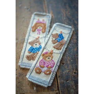 Bookmark Counted Cross Stitch Kit ~ Birth Bears Set of 2
