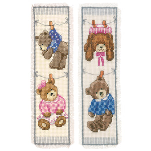 Bookmark Counted Cross Stitch Kit ~ Birth Bears Set of 2