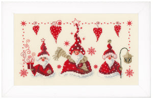 Counted Cross Stitch Kit ~ Cheerful Santas