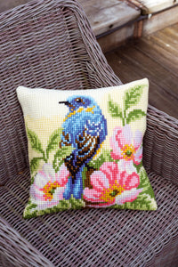 Cushion Cross Stitch Kit ~ Bird on Rose Bush