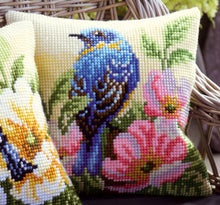 Load image into Gallery viewer, Cushion Cross Stitch Kit ~ Bird on Rose Bush