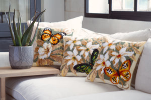 Cushion Cross Stitch Kit ~ Orange Butterfly