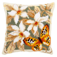 Load image into Gallery viewer, Cushion Cross Stitch Kit ~ Orange Butterfly