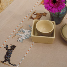 Load image into Gallery viewer, Tablecloth Embroidery Kit ~ Cats
