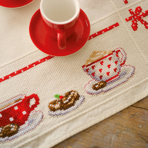Tablecloth Counted Cross Stitch ~ Coffee Break