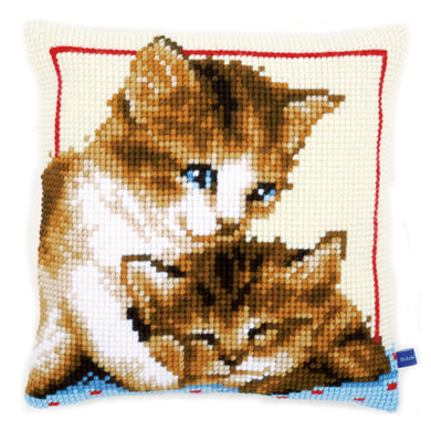 Cushion Cross Stitch Kit ~ Playful Kittens