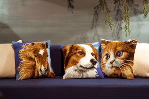 Cushion Cross Stitch Kit ~ Brown Cat