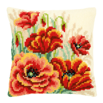 Cushion Cross Stitch Kit ~ Poppies II