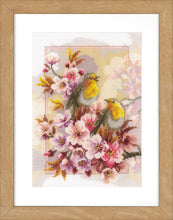Load image into Gallery viewer, Counted Cross Stitch Kit ~ Chirping Robins