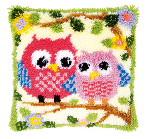 Cushion Latch Hook Kit ~ Owls on a Branch