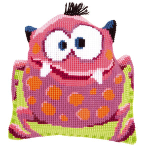 Cushion Cross Stitch Kit ~ Pink Monster I