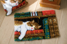Load image into Gallery viewer, Rug Latch Hook Kit ~ Cat on Bookshelf