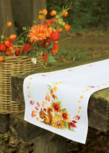 Load image into Gallery viewer, Counted Cross Stitch Kit Table Runner ~ Squirrel in Autumn
