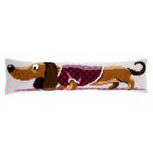 Load image into Gallery viewer, Draft Excluder Cross Stitch Kit ~ Dachshund in Jacket