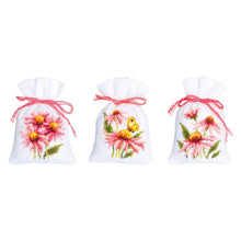Load image into Gallery viewer, Gift Bags Counted Cross Stitch Ki ~ Echinacea &amp; Butterflies II Set of 3