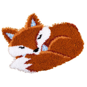 Shaped Rug Latch Hook Kit ~ Sleeping Fox