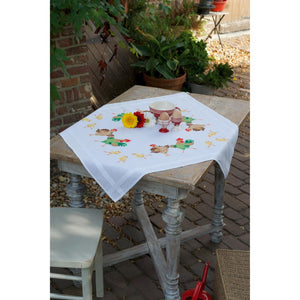 Tablecloth Embroidery Kit ~ Chicken Family