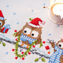 Load image into Gallery viewer, Runner Counted Cross Stitch Kit ~ Christmas Owls