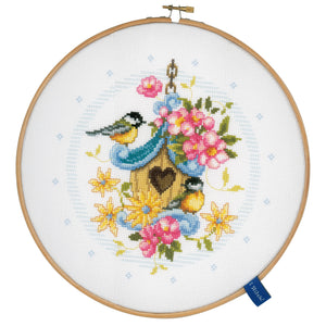 Counted Cross Stitch Kit with Hoop ~ Our Bird House