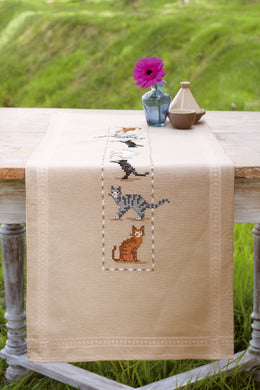 Table Runner Embroidery Kit ~ Cats