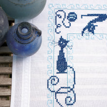 Load image into Gallery viewer, Table Runner Embroidery Kit ~ Cheerful Cats