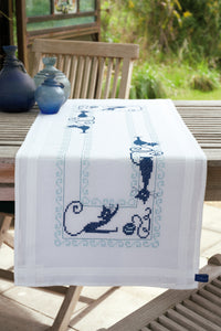 Table Runner Embroidery Kit ~ Cheerful Cats