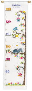 Counted Cross Stitch Kit ~ Height Chart Cat in the Tree