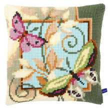 Load image into Gallery viewer, Cushion Cross Stitch Kit ~ Deco Butterflies