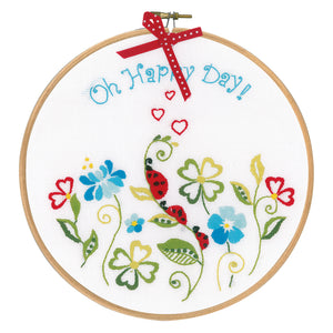Embroidery Kit with Hoop ~ Oh Happy Day