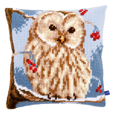 Cushion Cross Stitch Kit ~ Winter Owl