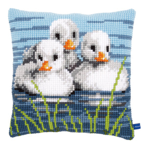 Cushion Cross Stitch Kit ~ Ducklings in the Water