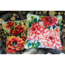 Load image into Gallery viewer, Cushion Latch Hook Kit ~ Pink Dahlias