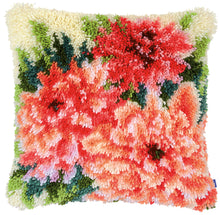 Load image into Gallery viewer, Cushion Latch Hook Kit ~ Pink Dahlias