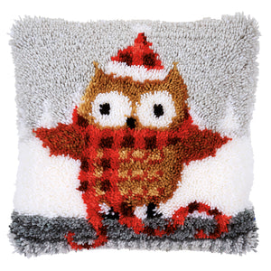 Cushion Latch Hook Kit ~ Christmas Owl