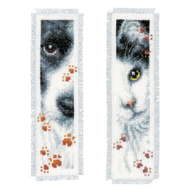 Bookmarks Counted Cross Stitch Kit ~ Dog & Cat Set of 2