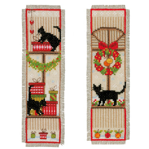 Bookmark Counted Cross Stitch Height Chart ~ Christmas Atmosphere Set of 2