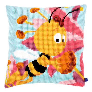 Cushion Cross Stitch Kit ~ Willy with a Pink Flower
