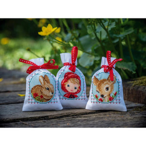 Gift Bags Counted Cross Stitch Kit ~ Fairy Tale Set of 3