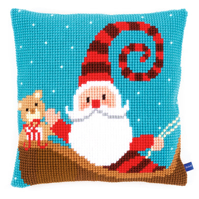 Cushion Cross Stitch Kit ~ Happy Santa