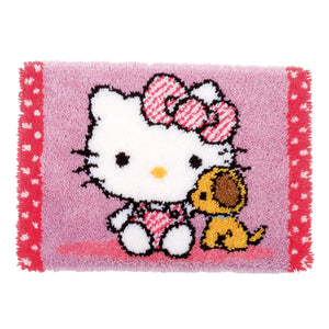Rug Latch Hook Kit ~ Hello Kitty with Dog