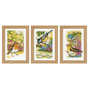 Miniatures Counted Cross Stitch Kit ~ Garden Birds Set of 3