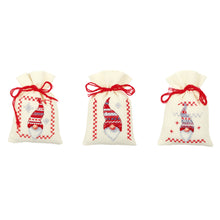 Load image into Gallery viewer, Gift Bags Counted Cross Stitch Kit ~ Christmas Elves Set of 3