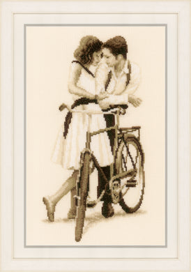 Counted Cross Stitch Kit ~ Couple with Bicycle