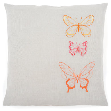 Cushion Embroidery Kit ~ Orange Butterflies