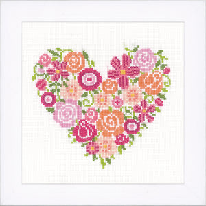 Counted Cross Stitch Kit ~ Floral Heart