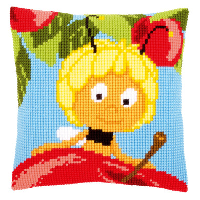 Cushion Cross Stitch Kit ~ Maya on Top of Red Apple