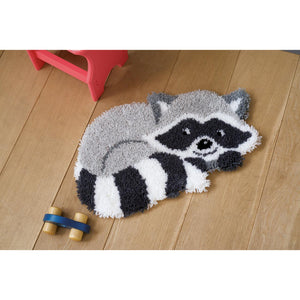 Shaped Rug Latch Hook Kit ~ Raccoon