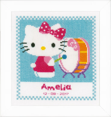 Birth Record Counted Cross Stitch ~ Hello Kitty Makes Music