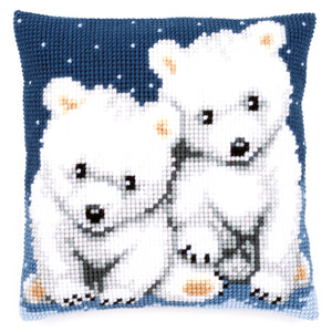 Cushion Cross Stitch Kit ~ Polar Bears